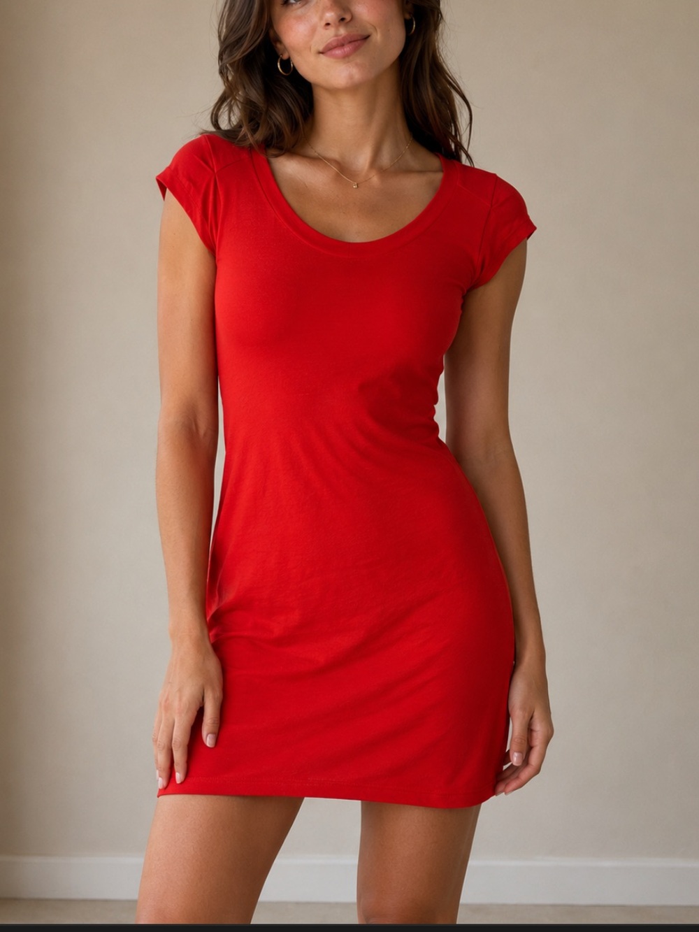 Athleta Scoop Neck Casual Dress Size M Open Back Cal Sleeves